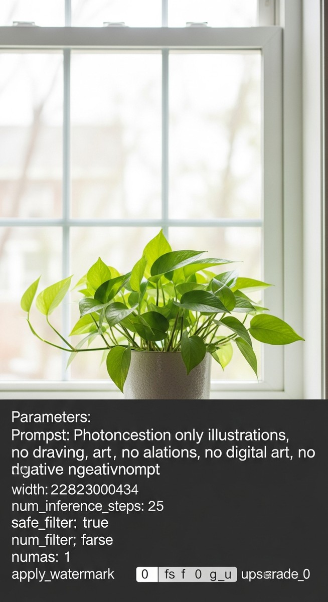 a pothos plant in a pot near a bright window