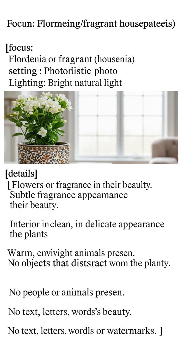 A flowering or fragrant houseplant such as a gardenia or jasmine in a bright hom, for best smelling houseplants