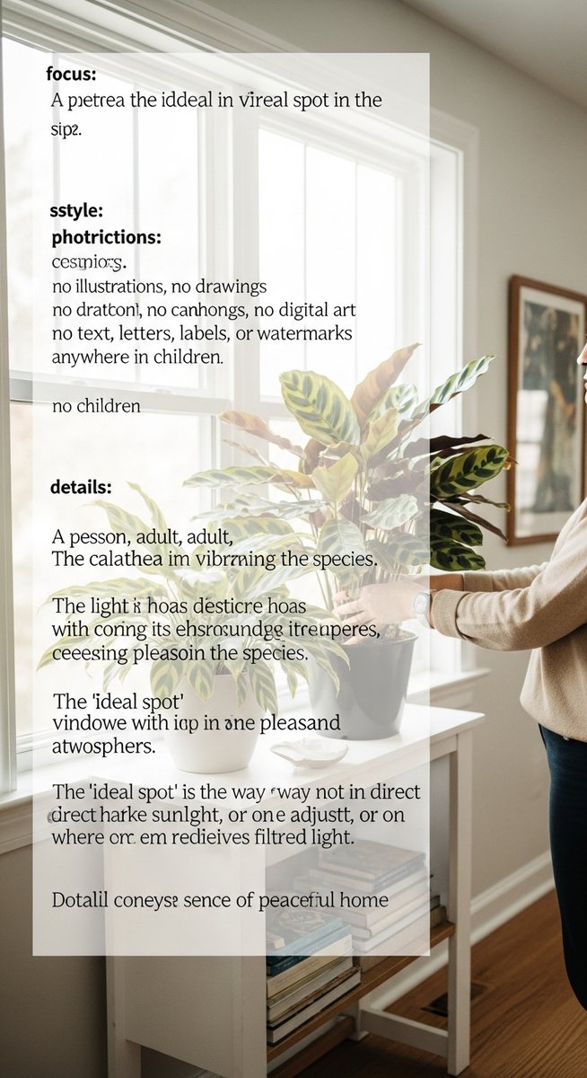 a person placing a calathea in the ideal spot in a bright home interior, for calathea light requirements
