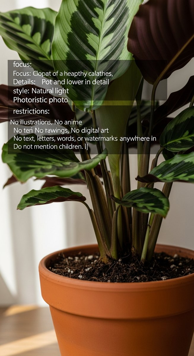 close-up of the base and lower leaves of a calathea plant, for calathea louisae