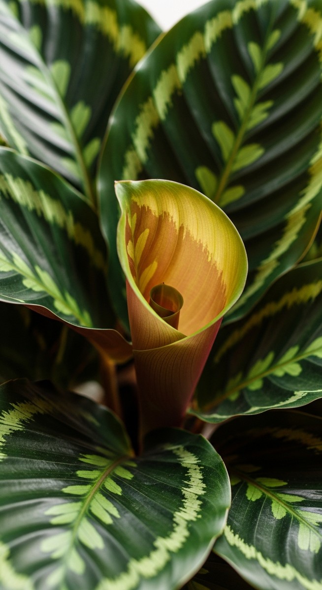 close-up of healthy calathea leaves showing vivid colour and texture, for calathea warscewiczii