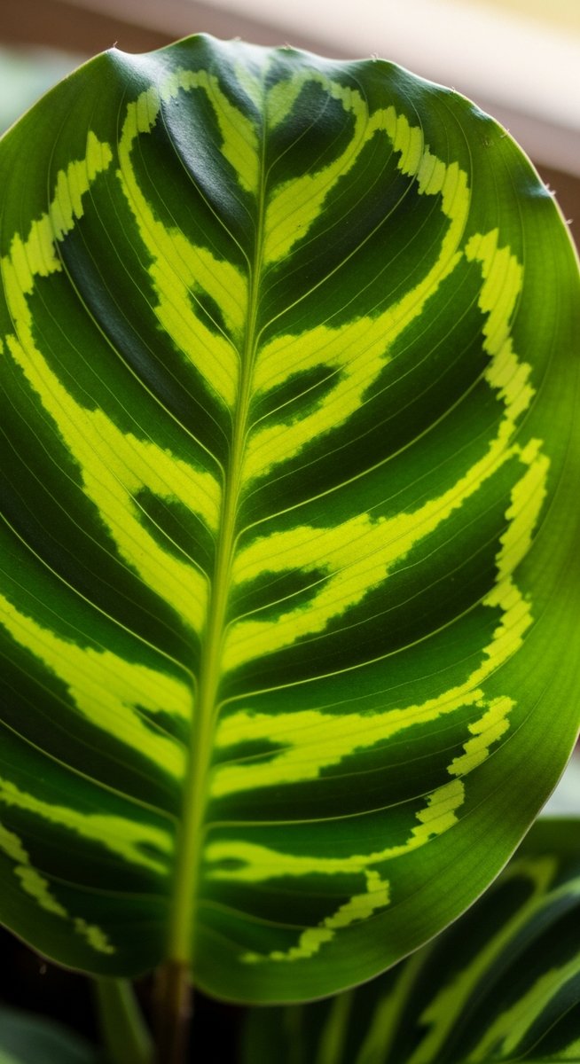 close-up of healthy calathea leaves showing vivid colour and texture, for calathea white fusion