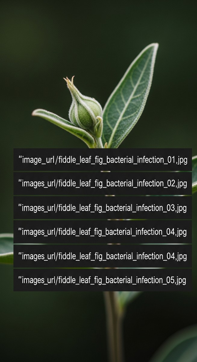 Close-up of fiddle leaf fig leaves showing small brown and yellow spots scattere, for fiddle leaf fig bacterial infection