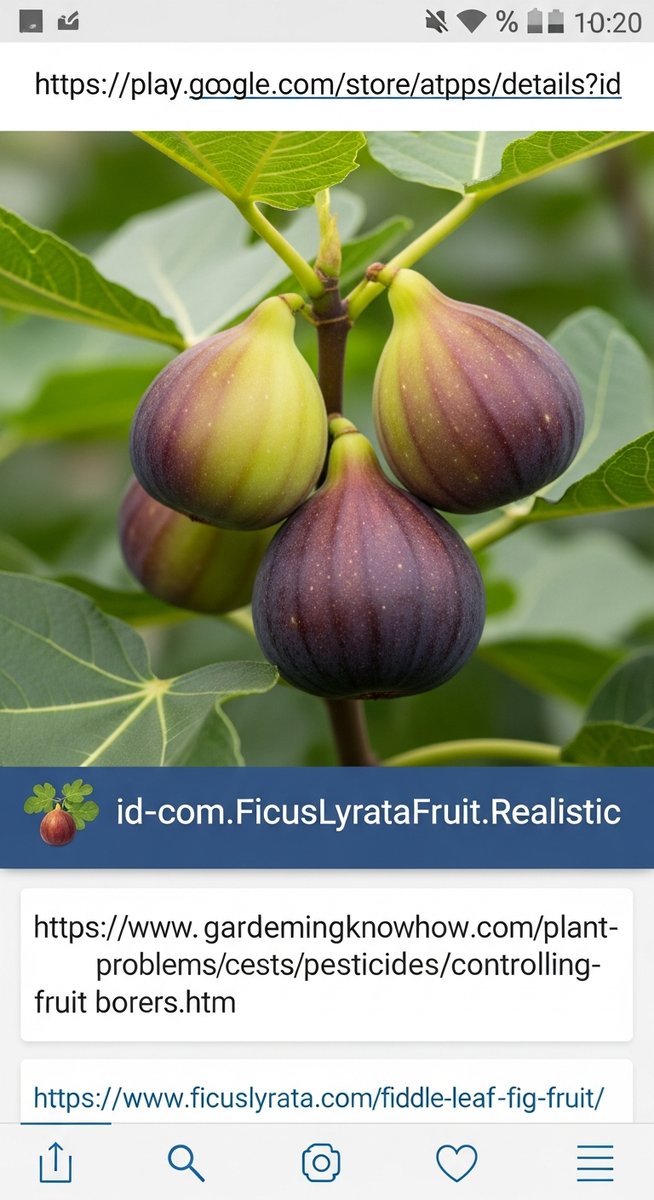 Close-up of fiddle leaf fig fruit growing on a large fiddle leaf fig tree outdoo, for fiddle leaf fig tree fruit