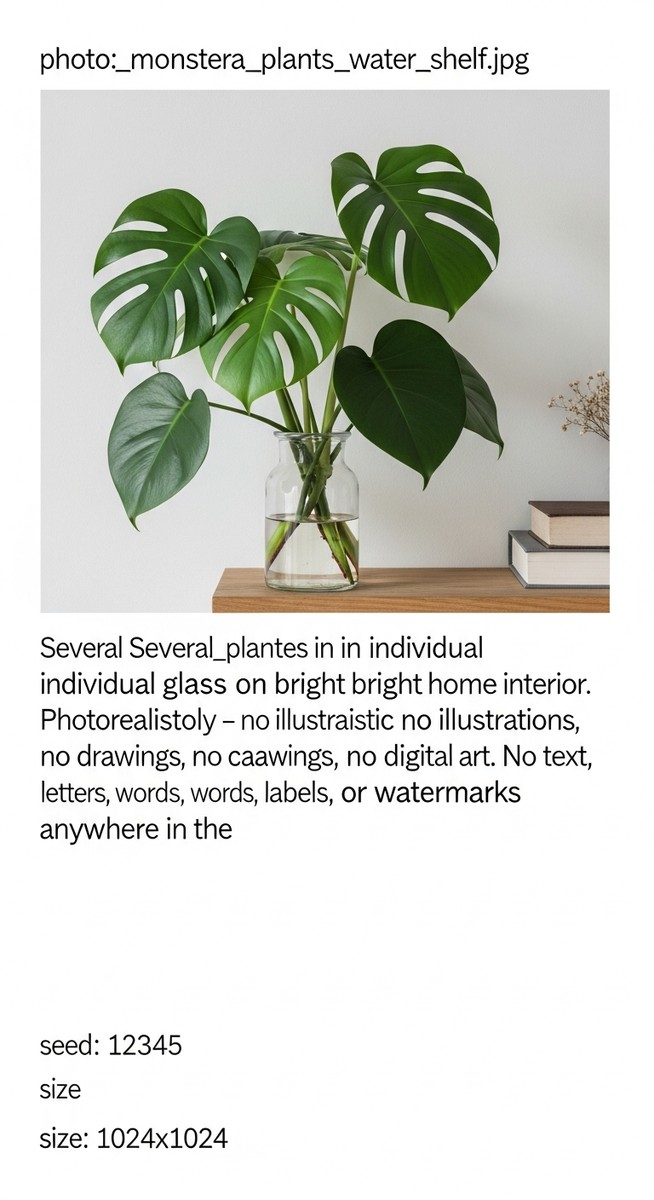 several monstera plants growing in water in clear glass vases