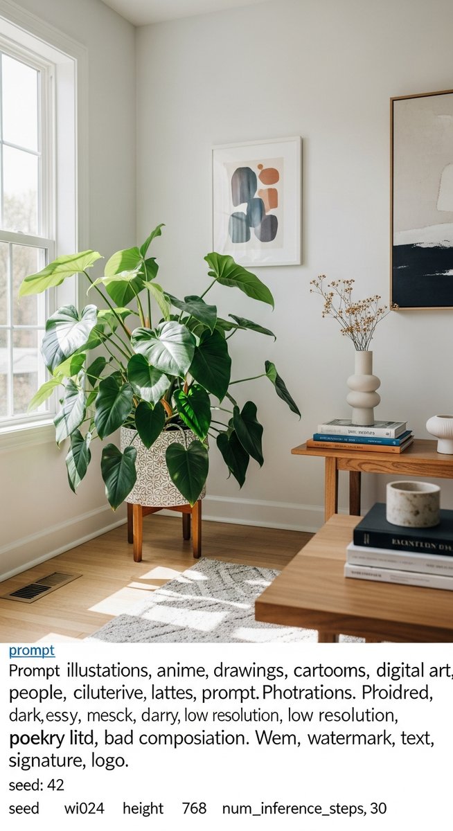 a philodendron plant as a key decorative element in a bright home interior