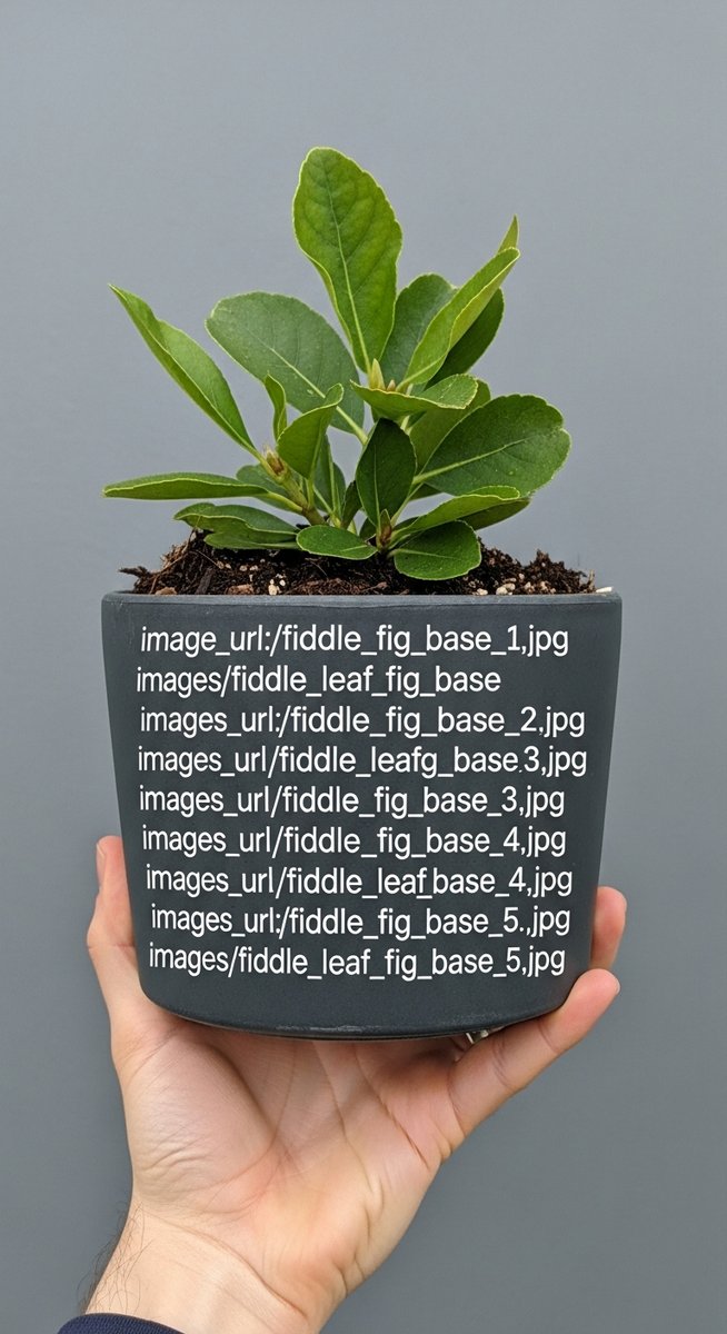 close-up of the base and lower leaves of a fiddle leaf fig plant, for how fast fiddle leaf figs grow