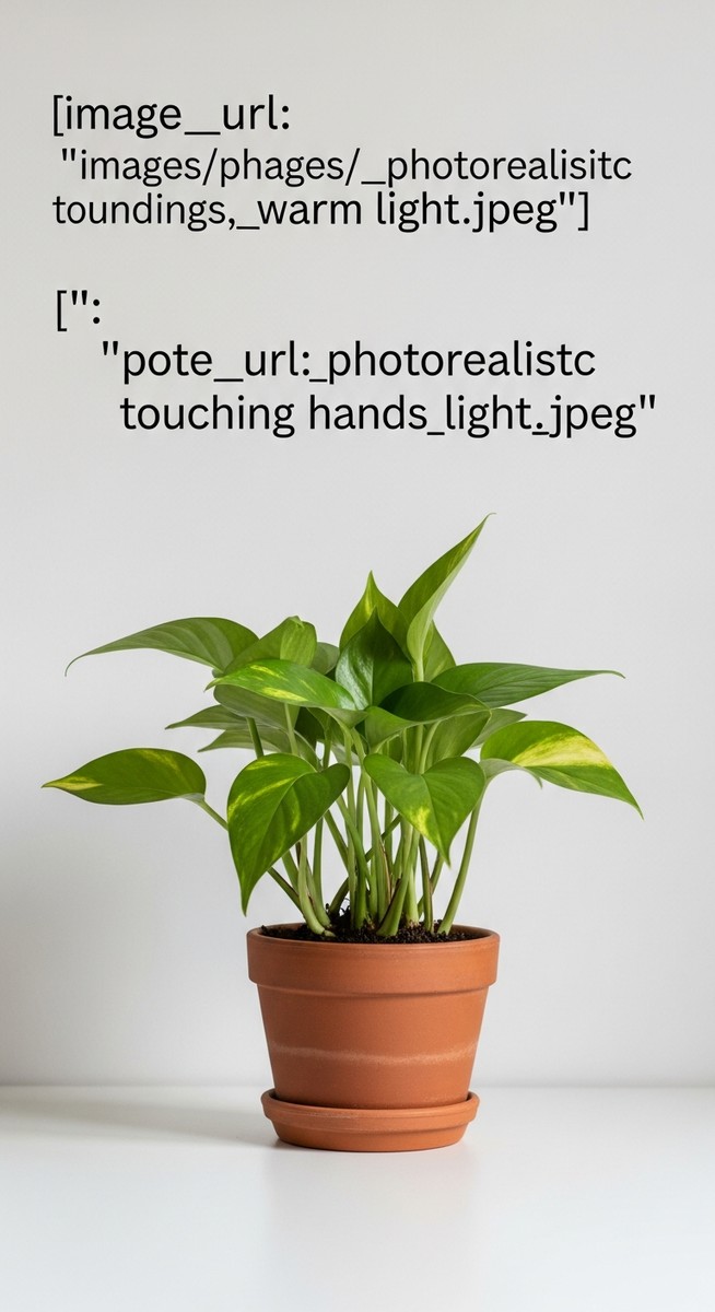 hands touching the leaves of a healthy pothos plant