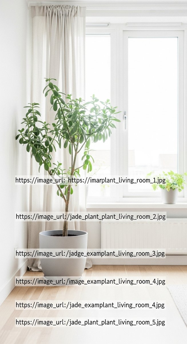 a jade plant plant in a stylish living room corner next to seating, for jade plant benefits