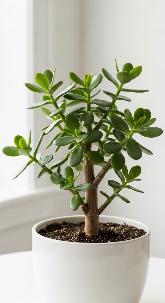 a freshly pruned jade plant plant looking neat and tidy