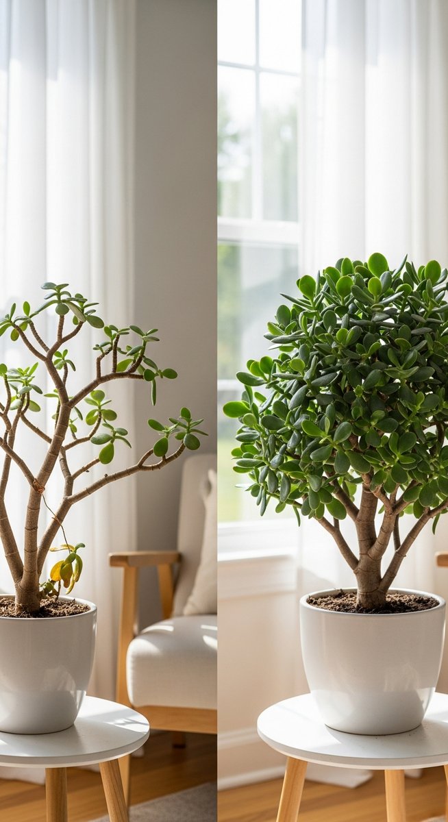 a jade plant plant looking neat and well-shaped after pruning, for jade plant pruning