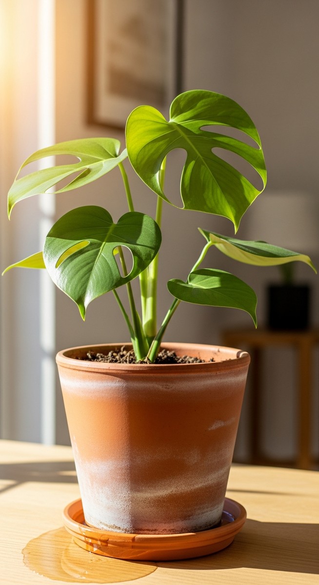 a know plant in a pot with a saucer underneath