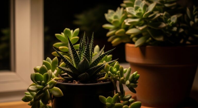 a low-light tolerant succulent plants looking healthy in a indoor space with low light, for low light succulents