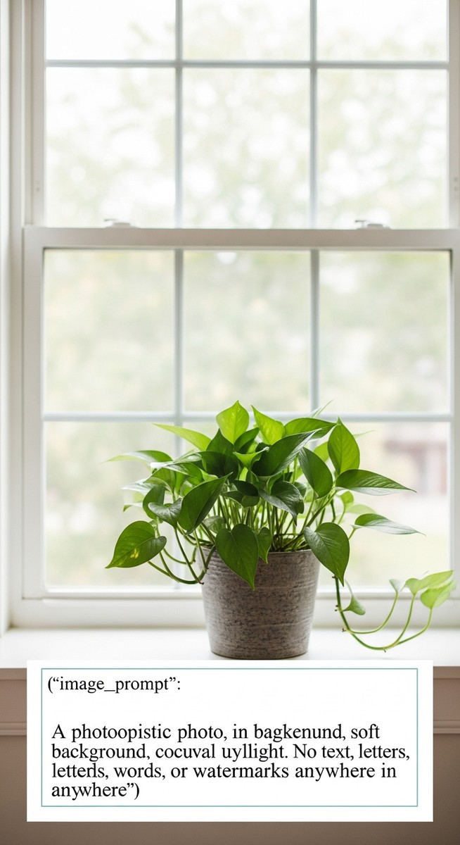 a pothos plant in a pot near a bright window