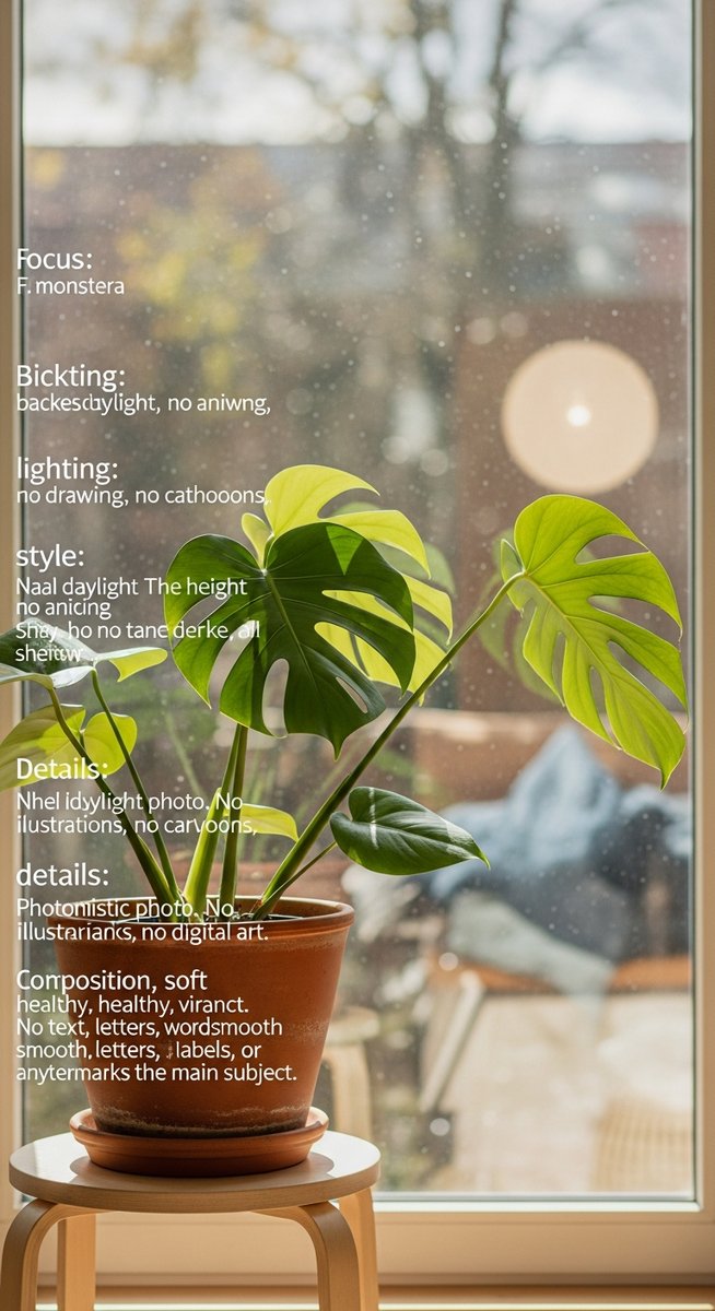 a monstera plant in a pot near a bright window