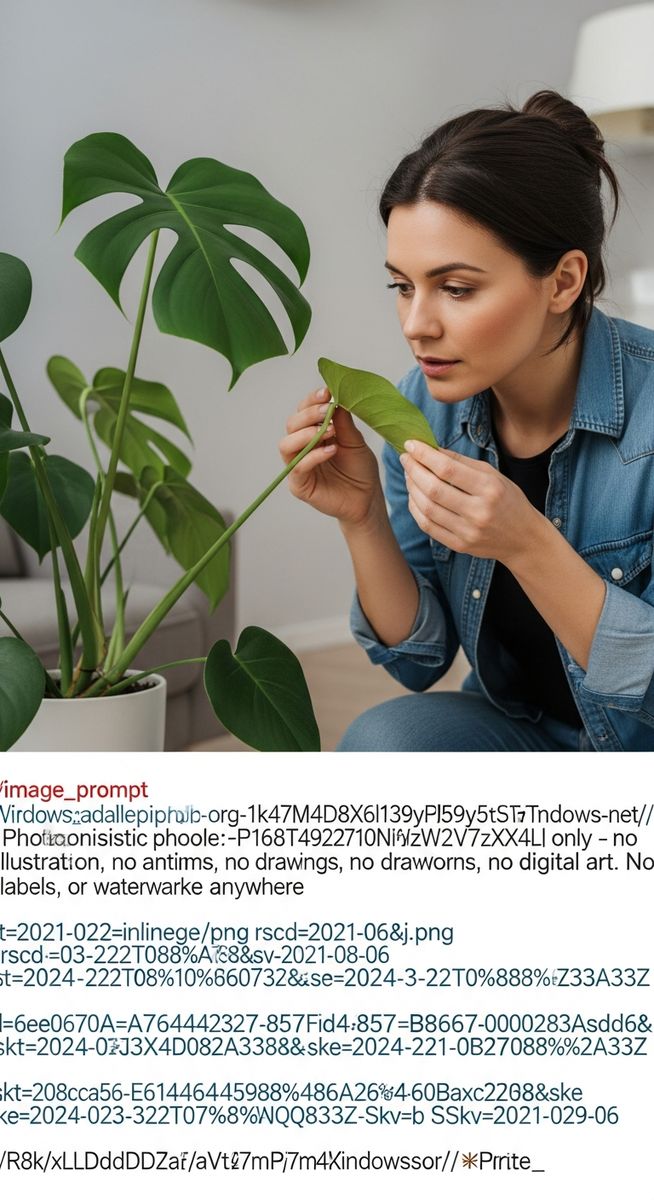 a person inspecting a monstera plant for signs of pest infestation, for monstera pests diseases