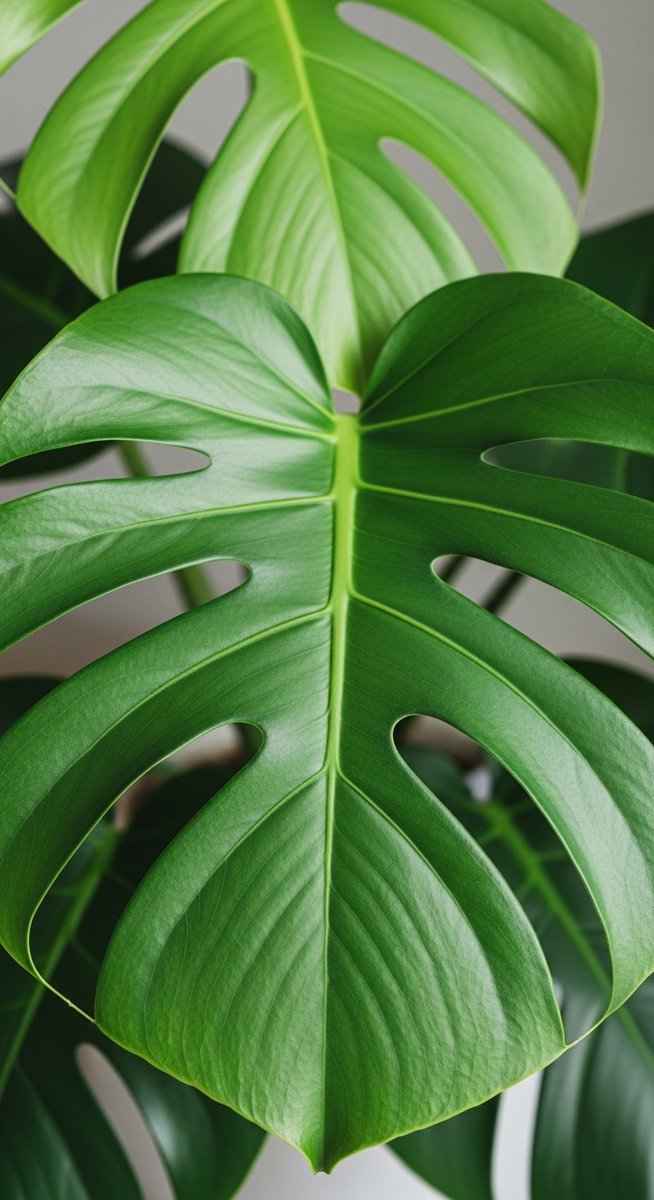 close-up of healthy monstera leaves showing vivid colour and texture, for monstera plant price