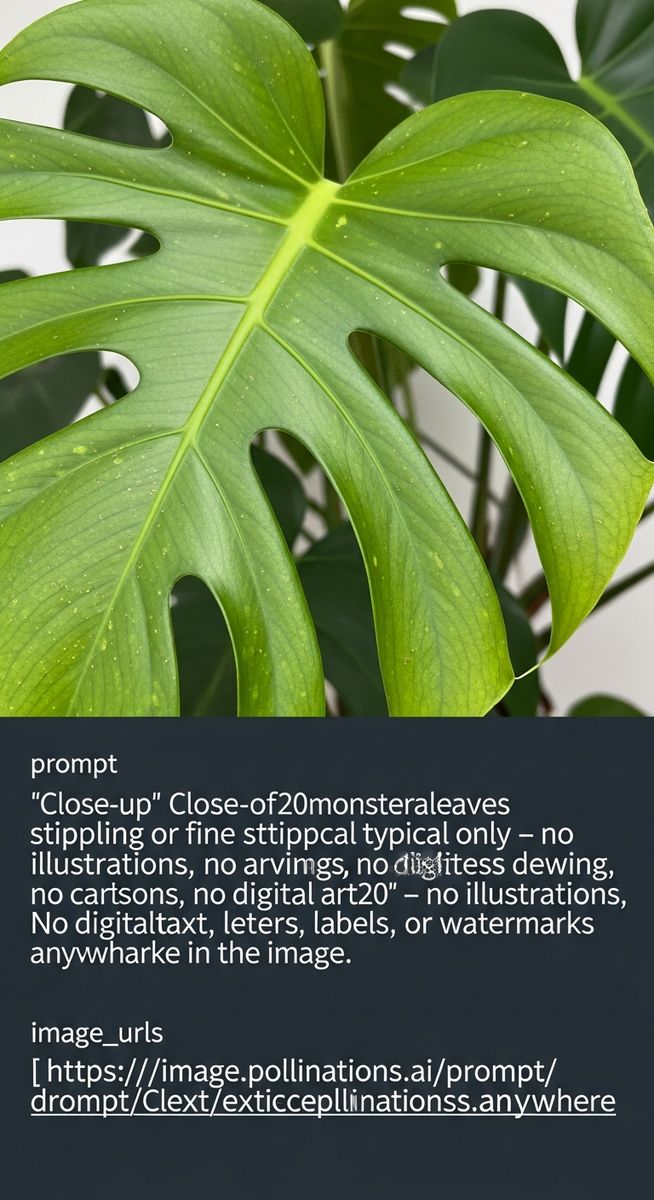 close-up of monstera leaves showing stippling from pest damage