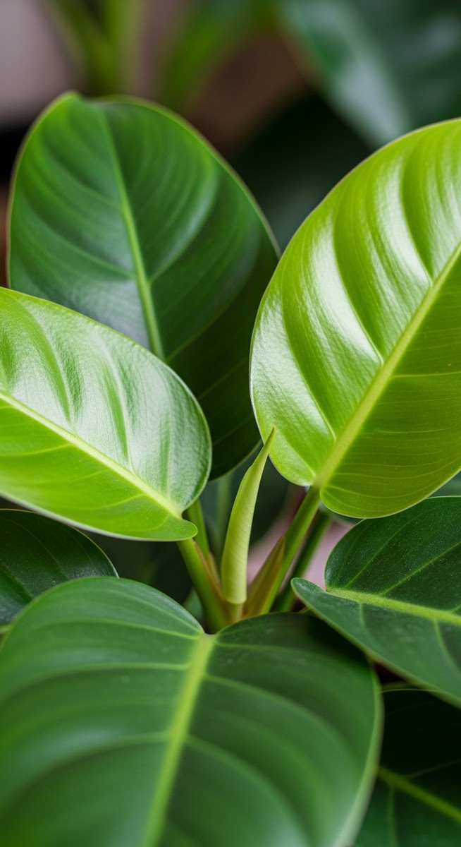 close-up of healthy philodendron leaves showing vivid colour and texture, for painted lady philodendron