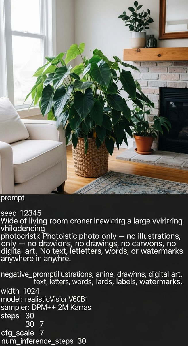 a large thriving philodendron plant as a living room focal point, for philodendron billietiae