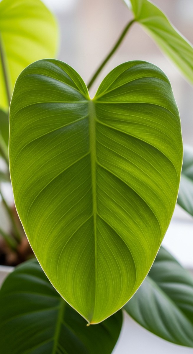 close-up of healthy philodendron leaves showing vivid colour and texture, for philodendron flowers