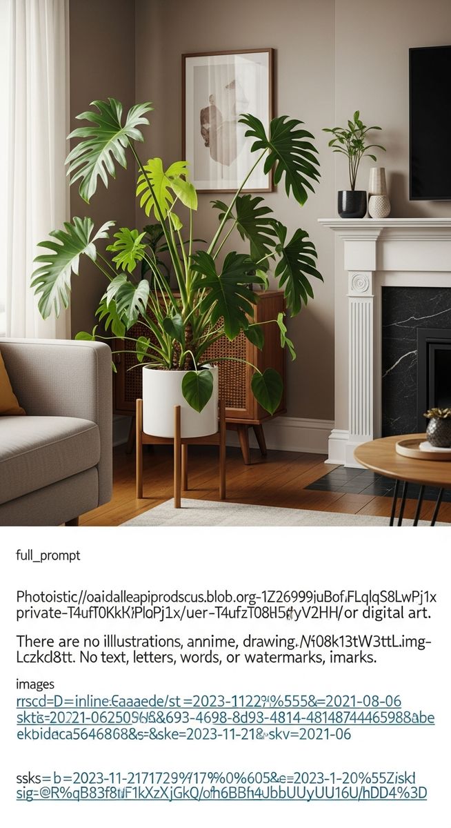 a large thriving philodendron plant as a living room focal point, for philodendron gloriosum