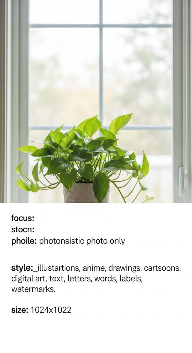 a pothos plant in a pot near a bright window