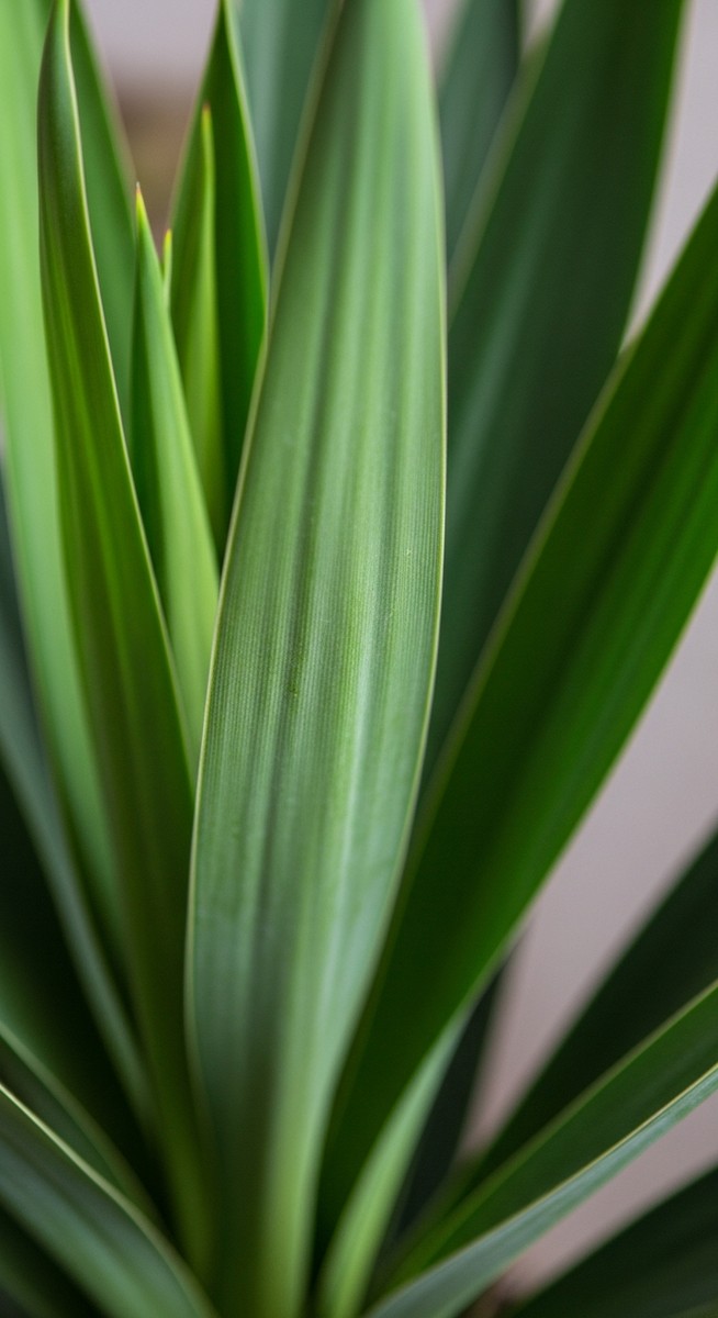 close-up of healthy yucca leaves showing vivid colour and texture, for red yucca plants indoors