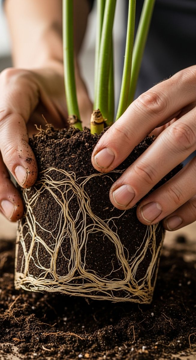 hands loosening compacted soil around a mistakes root ball