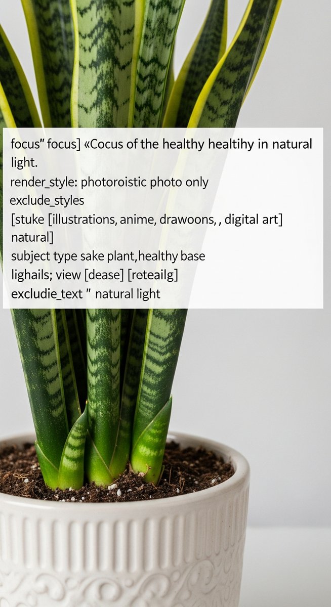 close-up of the base and lower leaves of a snake plant plant, for snake plant care