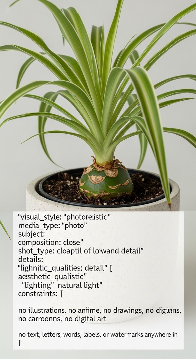close-up of the base and lower leaves of a spider plant plant, for spider plant care