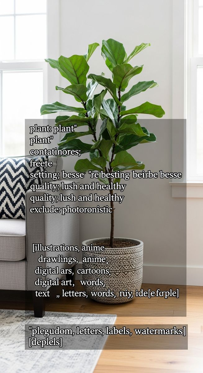 a fiddle leaf fig plant in a decorative pot on a wooden floor