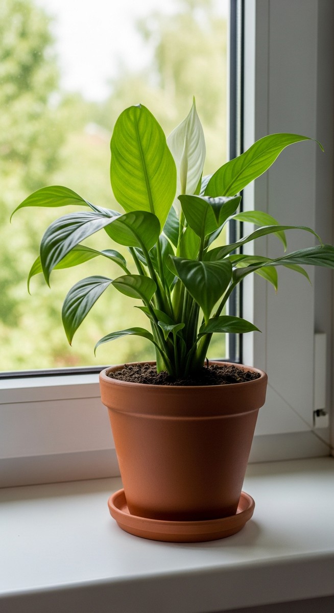a summer houseplant care plant on a windowsill in summer, for summer houseplant care
