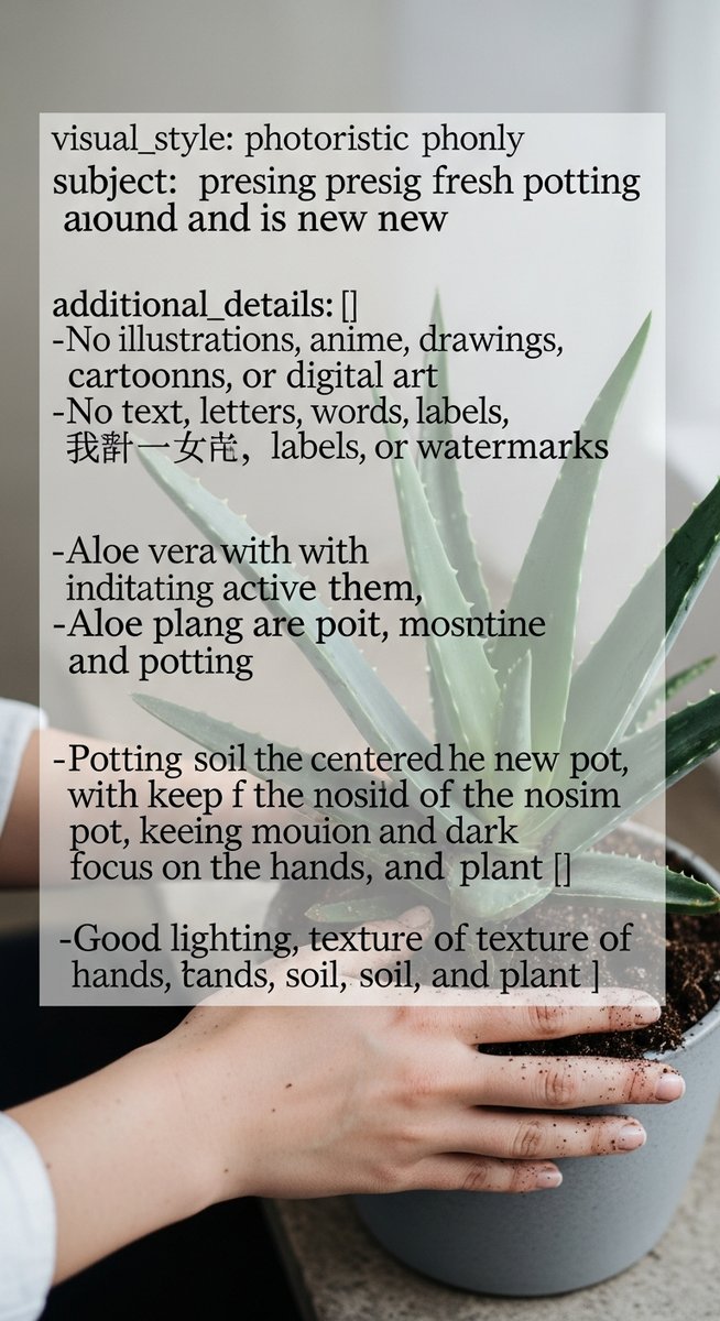 hands pressing fresh soil around a aloe vera plant in its new pot