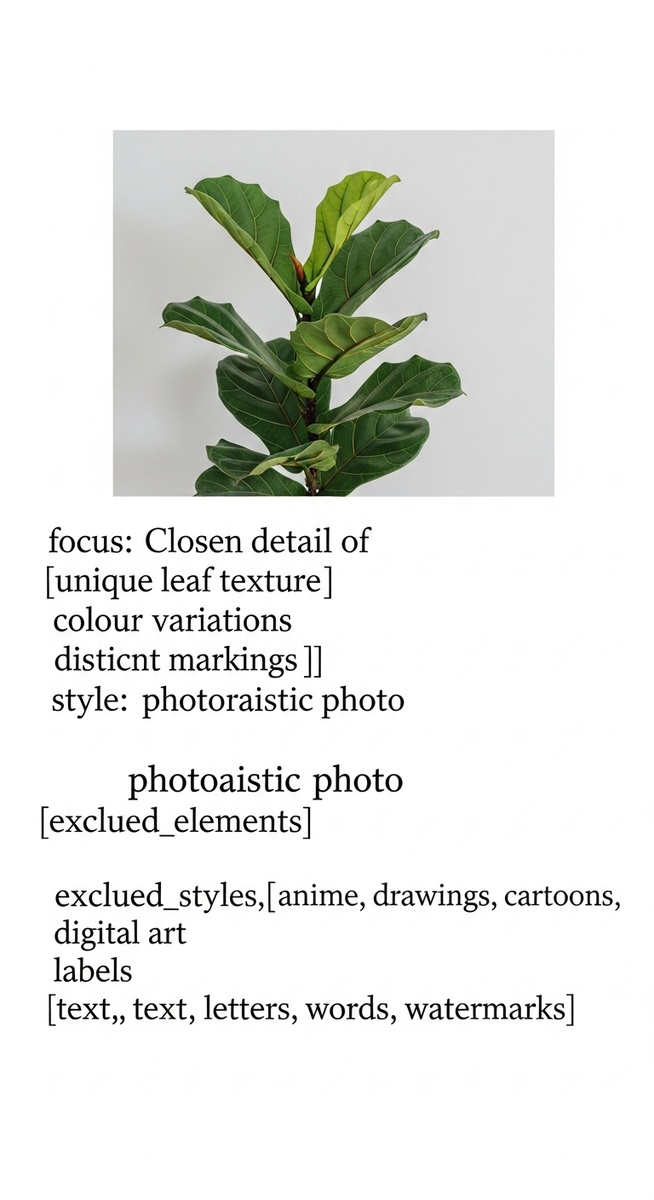 close-up detail of fiddle leaf fig leaf texture colour and markings