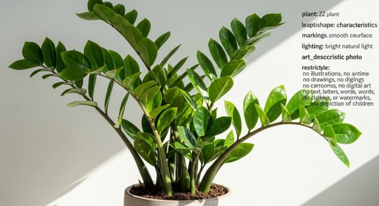 a zz plant plant specimen showing its distinctive leaf shape and markings, for zz plant varieties